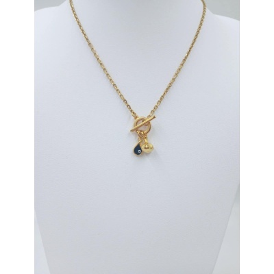 Χειροποίητο κολιέ με σκορδάκι και ματάκι